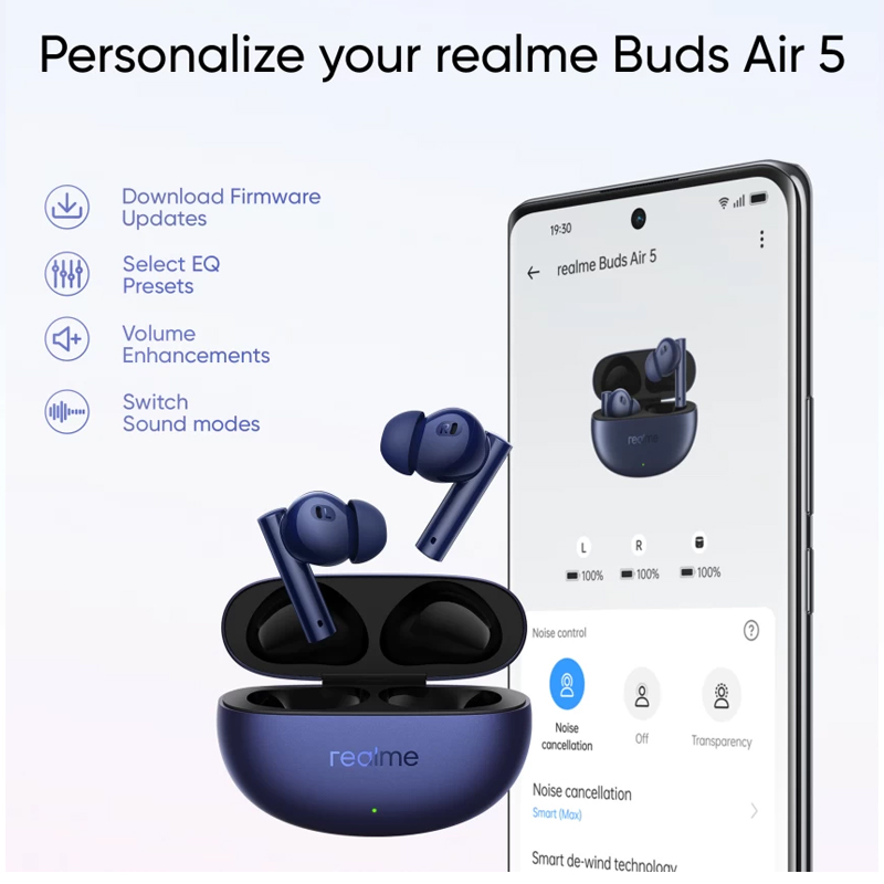 Picture of Realme Buds Air 5 - the original and best budget Bluetooth headphones 2024