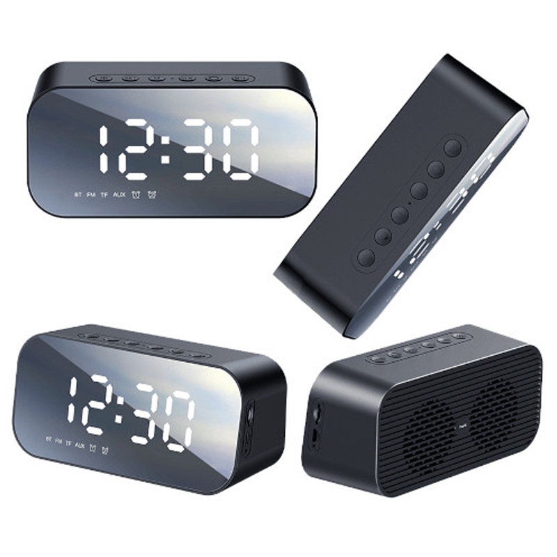Picture of Havit Mx701/M3 Portable Bluetooth Speaker Alarm Clock Wireless Led Display Temperature With Fm Radio Support Aux Tf Usb Music Player - Speaker - Portable Table