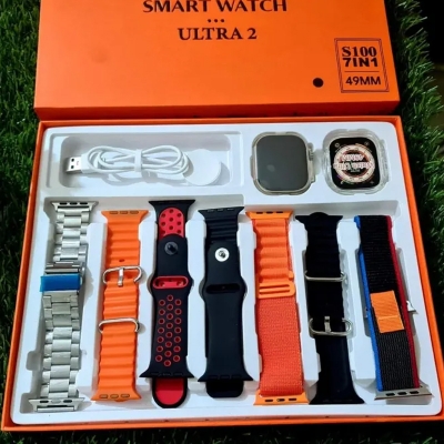 Picture of S100 Ultra 9 New Smart Watch 7 In 1 Straps 49mm Full Touch Screen Sport Fitness Watch Reloj Inteligente With Protective Case