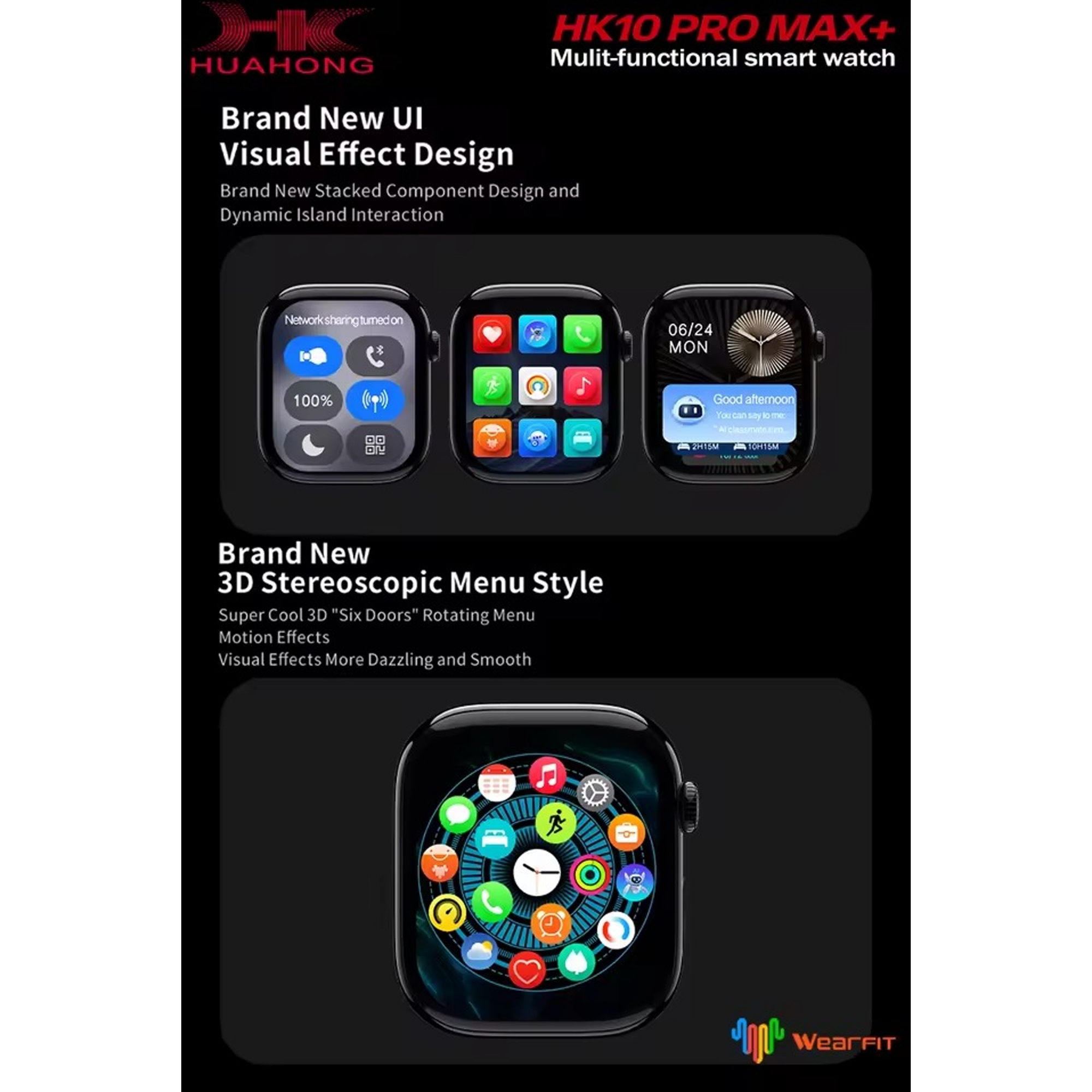 Picture of HK10 PRO MAX + Plus Smart Watch Ai 4GB ROM Series 10 AOD Display Smartwatch Local Music Album Men AMOLED Bluetooth Call Sportwatch