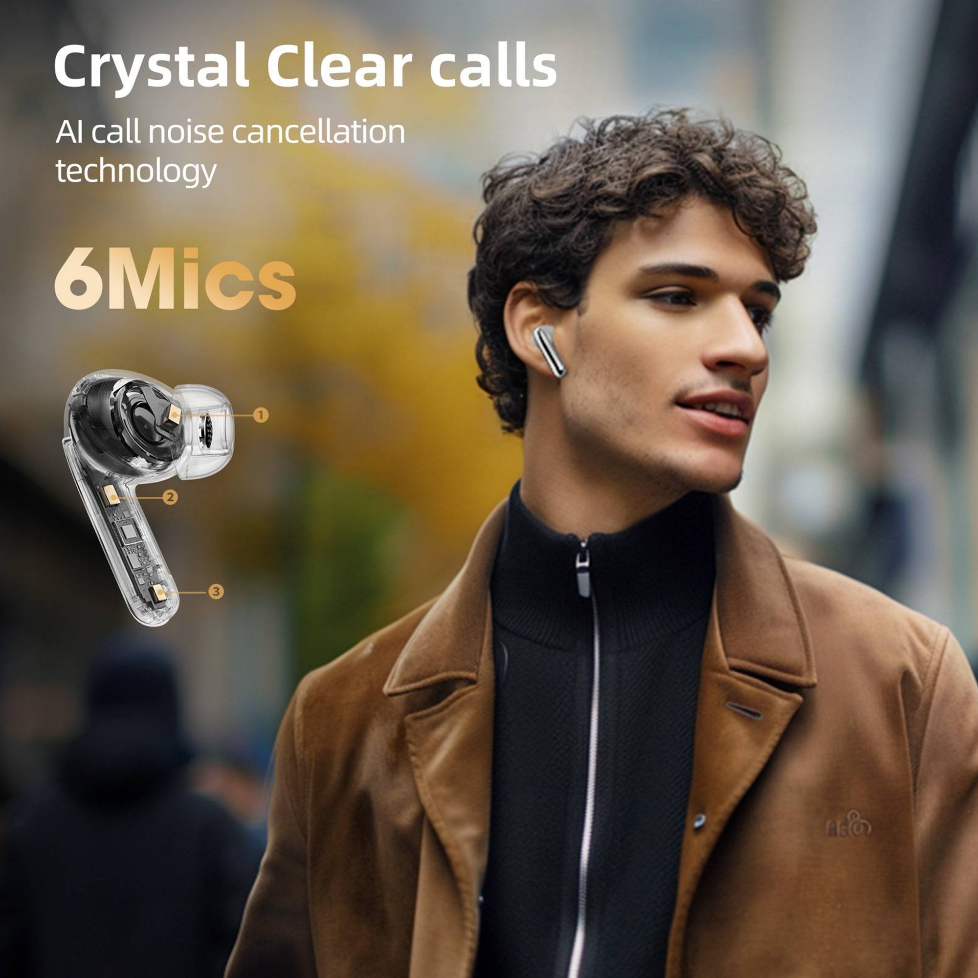 Picture of QCY HT08 MeloBuds Pro Earbuds 6 Mic 46dB ANC BT 5.3 Earphones Wireless Hi-Res LDAC Headphones 34H in-Ear Detection Wireless Bluetooth Earphones