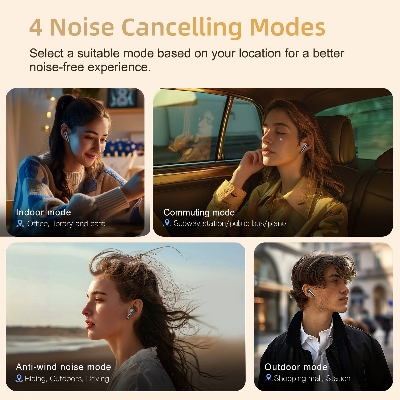 Picture of QCY HT08 MeloBuds Pro Earbuds 6 Mic 46dB ANC BT 5.3 Earphones Wireless Hi-Res LDAC Headphones 34H in-Ear Detection Wireless Bluetooth Earphones