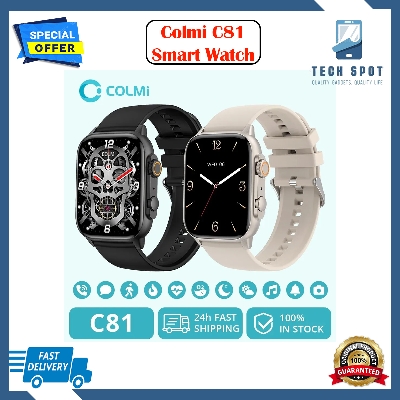 Picture of COLMI C81 Smartwatch 2.0″ Black Color AMOLED Screen Support AOD IP68 Waterproof Bluetooth Calling 100+ Sport Mode Men and WomenSmart Watch