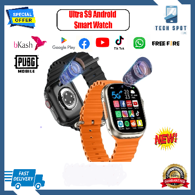Picture of Ultra S9 Android 5G Smart Watch Ram 4+64G/ 8+128 Android System Dual camera WIFI SIM card Supported Dual Strap Google Play Store YouTube Facebook tiktok Instagram video call Smartwatch