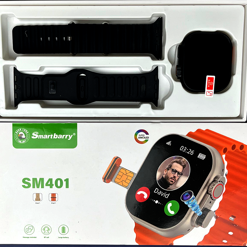 Picture of Smartbarry SM401 4G Smartwatch – SIM Support, Camera, Fitness Tracker & Heart Rate Sensor with Extra Strap
