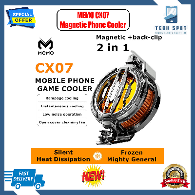Picture of MEMO CX07 Magnetic Phone Cooler – 15W Semiconductor Cooling Fan, Back-Clip Radiator for iPhone & Android, Type-C