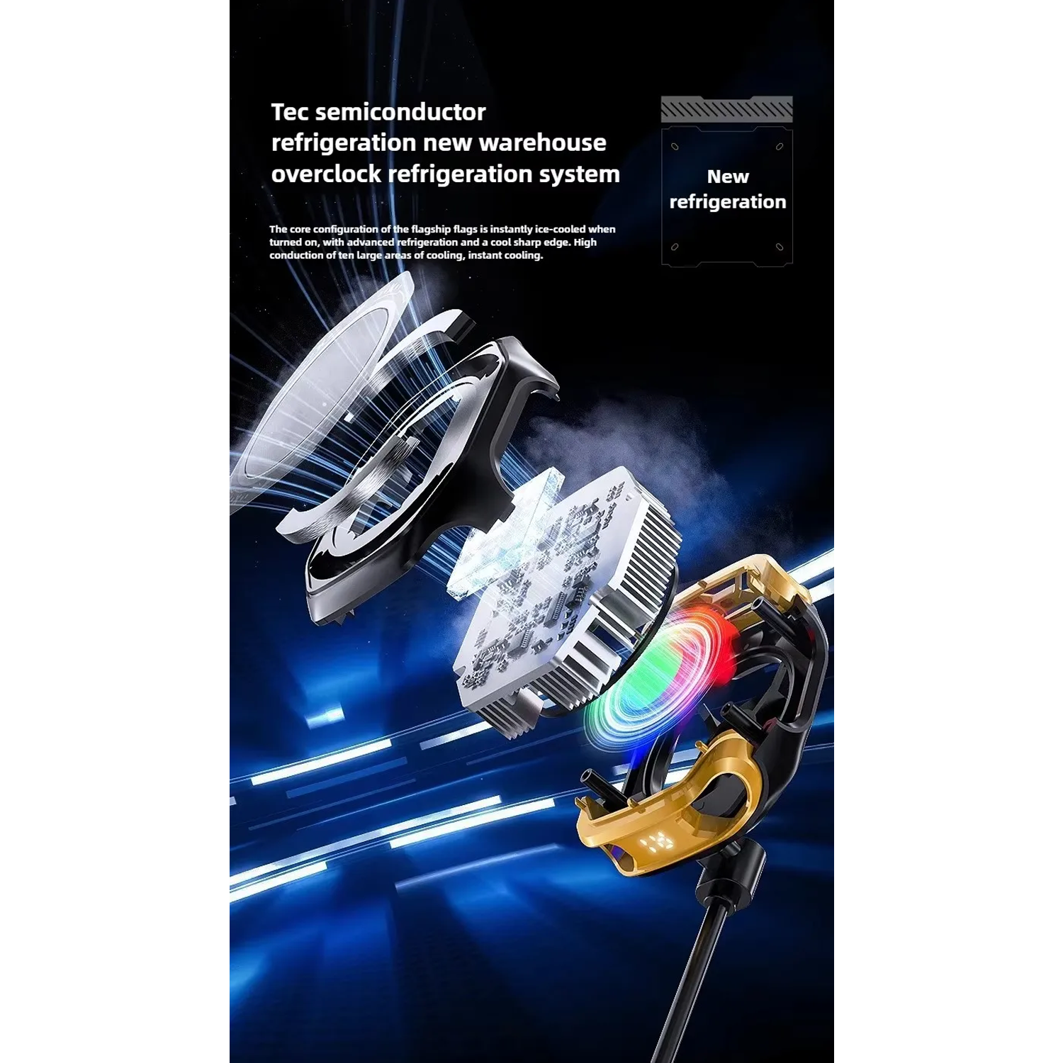 Picture of MEMO CX12 Mobile Phone Cooler Rechargeable Cooler Radiator with Digital Display and Battery