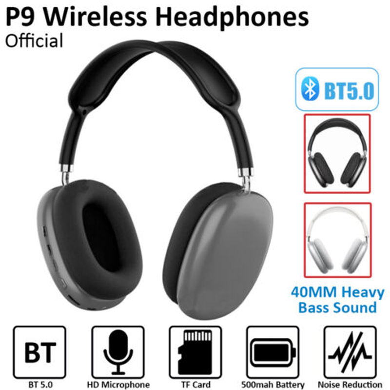 Picture of P9 Wireless Bluetooth Headphone | Noise Cancelling Over-Ear Foldable Headset | Stereo Sound with Mic for Music & Calls