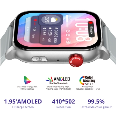 Picture of Colmi P78 AMOLED Smart Watch Waterproof Rotating Crown Bluetotoh Calling Smart Watch Long Battery Back Up