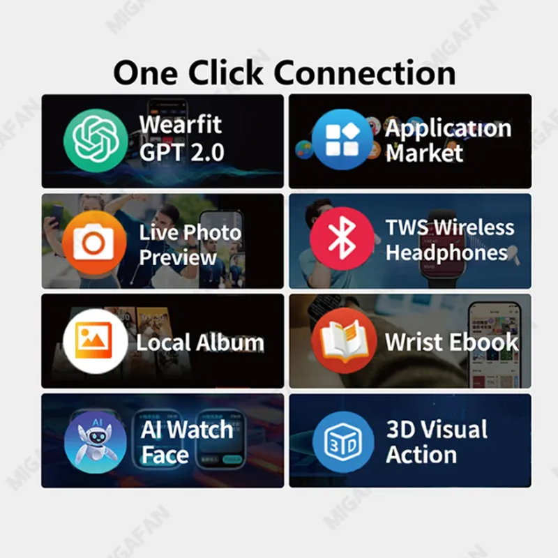 Picture of HK9 Pro Max+ Gen4 AMOLED Smart Watch Men Women Chat GPT Photo Album Smartwatch Heart Rate NFC Compass Bluetooth Call Sport Watch