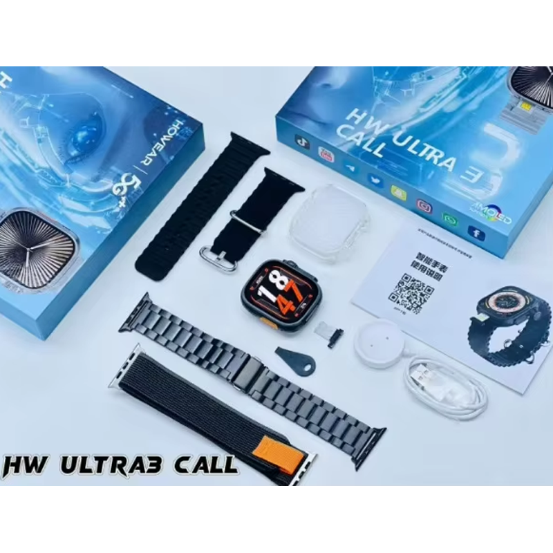 Picture of HW Ultra 3 Call AI-Powered Smartwatch – 4G RAM, 64G Storage, 12MP Pop-Up Camera, AMOLED Display, Built-in ChatGPT Apps, 3 + 1 Belts Included
