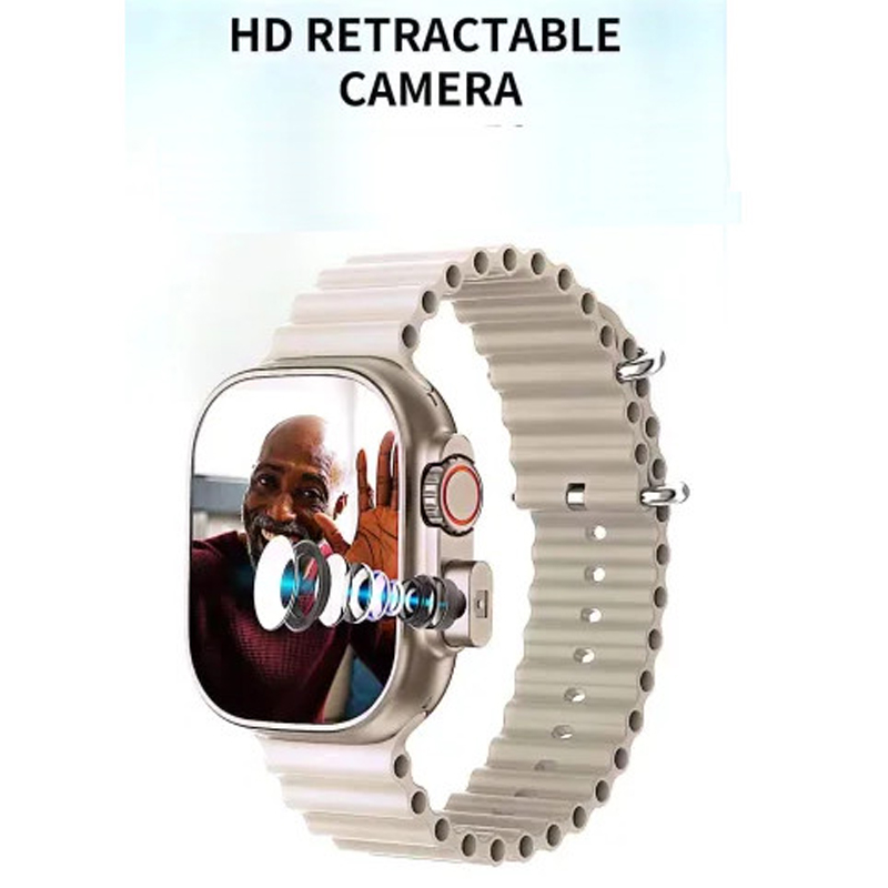 Picture of 2024 Sim Insert BW9- / Smart Barry SM401 -SIM Card Smartwatch +camera + Smart watch ultra 2.2 inch HD Display Smart watch Carbon Free pair strap Ultra max smart watch HD 2.2 inch full touch screen with set strap and wireless charger for men's and boy's