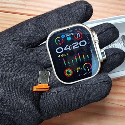 Picture of 2024 Sim Insert BW9- / Smart Barry SM401 -SIM Card Smartwatch +camera + Smart watch ultra 2.2 inch HD Display Smart watch Carbon Free pair strap Ultra max smart watch HD 2.2 inch full touch screen with set strap and wireless charger for men's and boy's