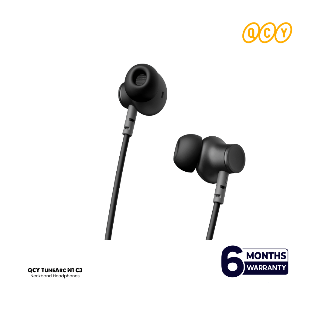 Picture of QCY TuneArc N1 Neckband Sports Headphones with ENC Support for HD Call. Fast Charging and Dual Device Support Neckband Earphone