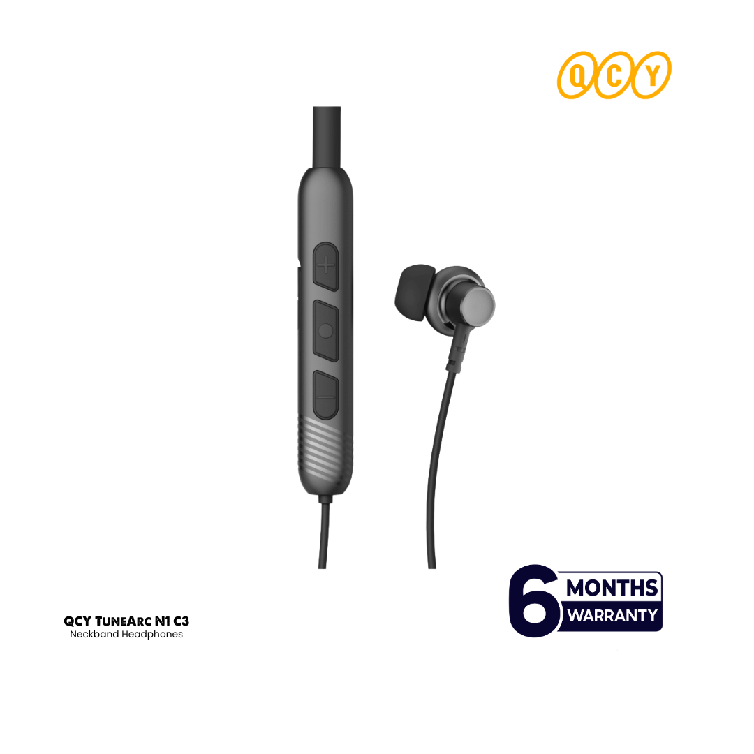Picture of QCY TuneArc N1 Neckband Sports Headphones with ENC Support for HD Call. Fast Charging and Dual Device Support Neckband Earphone