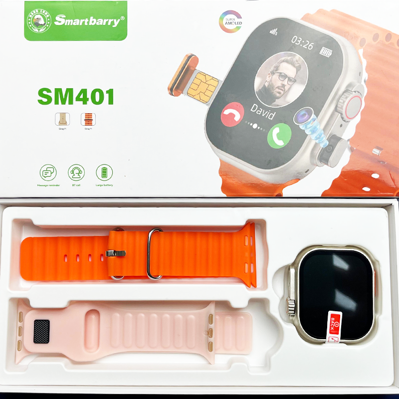 Picture of Smartbarry SM401 4G Smartwatch – SIM Support, Camera, Fitness Tracker & Heart Rate Sensor with Extra Strap