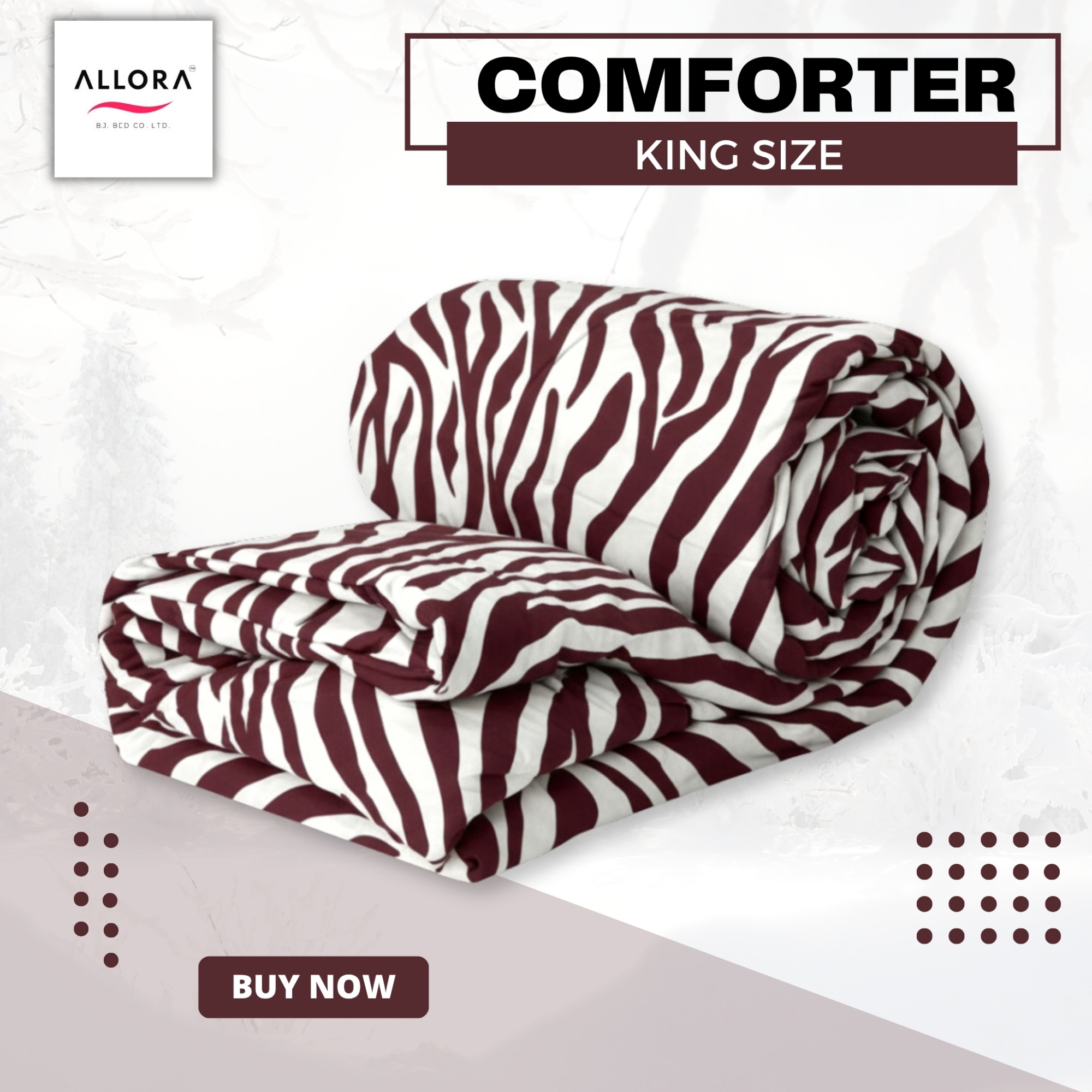 Zebra Printed Allora Comforter – Maroon ALLORA BDonline shop bangladeshothoba.com