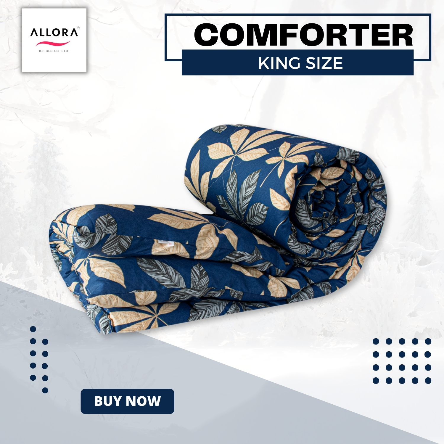 Allora Leafscape Printed Comforter – Blue ALLORA BDonline shop bangladeshothoba.com