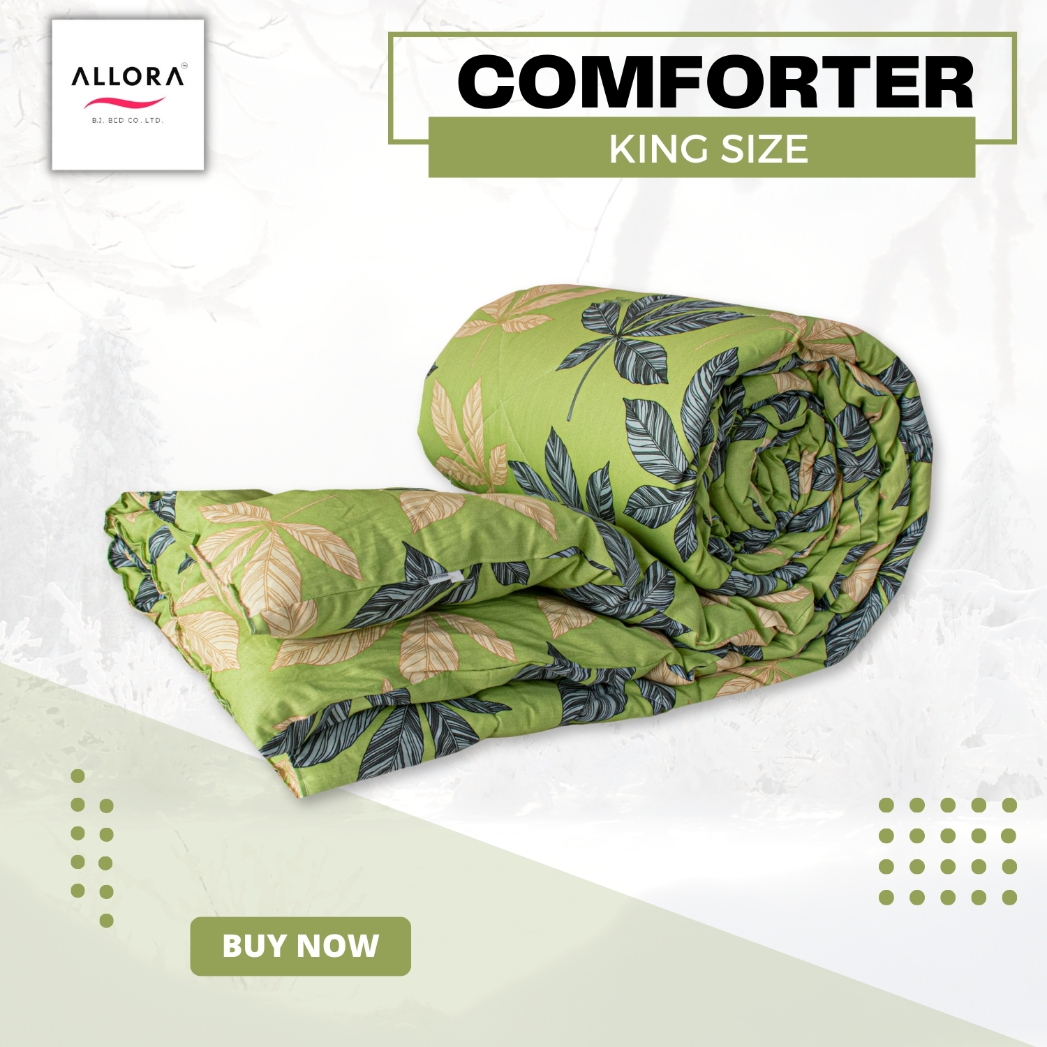 Allora Leafscape Printed Comforter – Green ALLORA BDonline shop bangladeshothoba.com