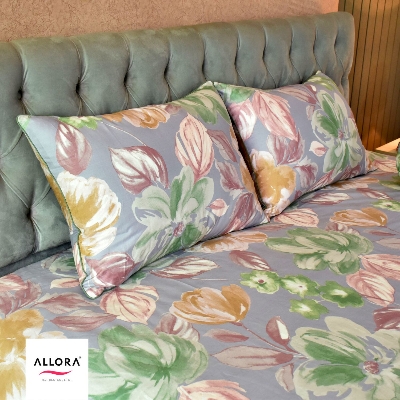 Allora Watercolour Flora Comforter Bedding Set – Grey Purple (5Pcs) ALLORA BDonline shop bangladeshothoba.com