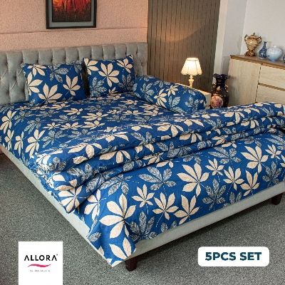 Allora Leafscape Comforter Bedding Set – Blue (5Pcs Set) ALLORA BDonline shop bangladeshothoba.com