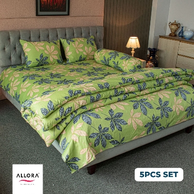 Allora Leafscape Comforter Bedding Set – Green (5Pcs Set) ALLORA BDonline shop bangladeshothoba.com