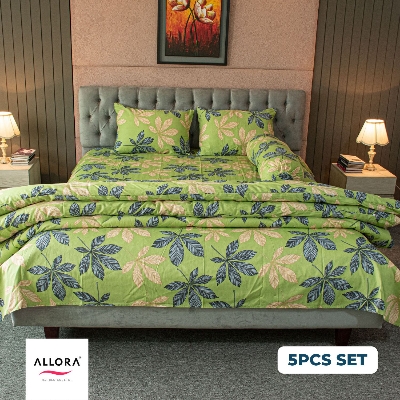 Allora Leafscape Comforter Bedding Set – Green (5Pcs Set) ALLORA BDonline shop bangladeshothoba.com
