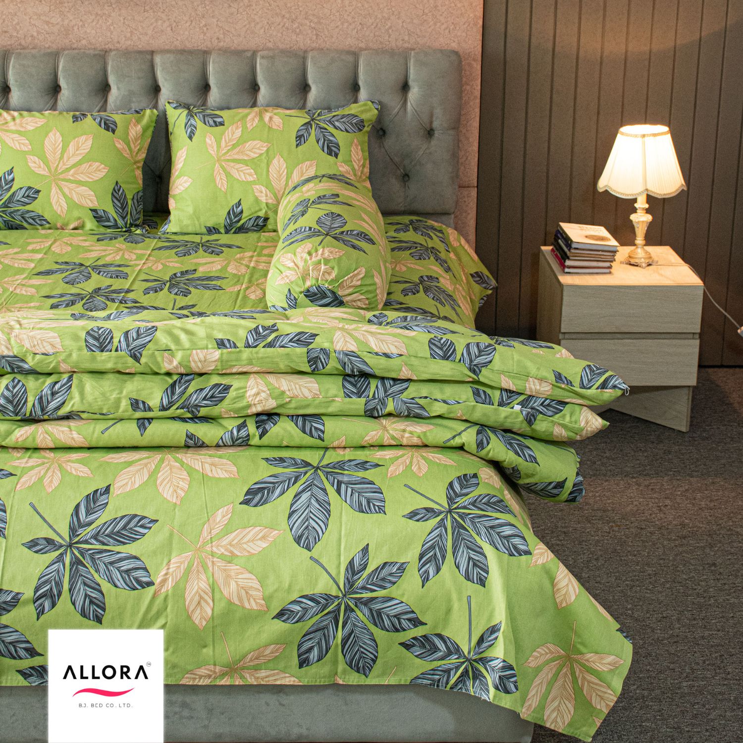 Allora Leafscape Comforter Bedding Set – Green (5Pcs Set) ALLORA BDonline shop bangladeshothoba.com