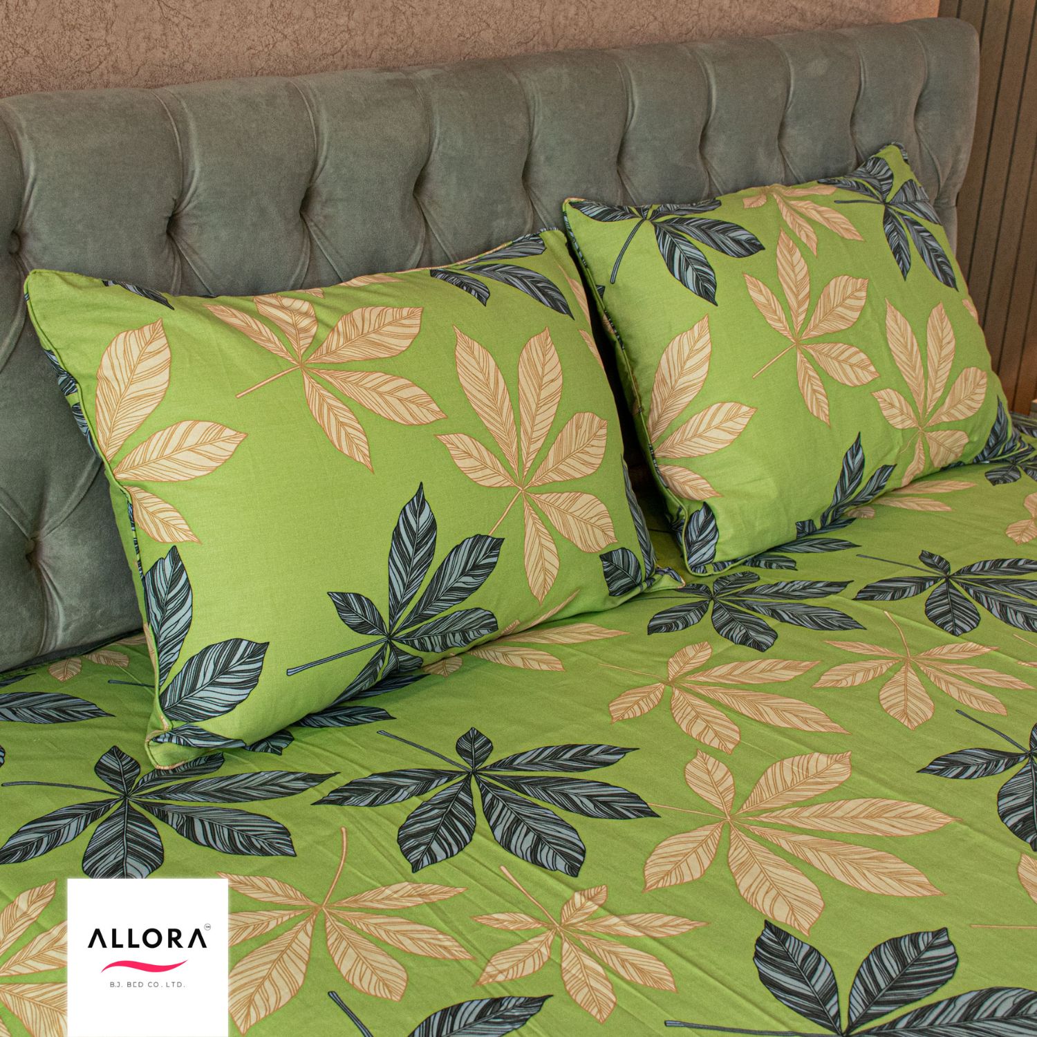 Allora Leafscape Comforter Bedding Set – Green (5Pcs Set) ALLORA BDonline shop bangladeshothoba.com