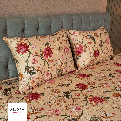 Floral Whisper Allora Comforter Bedding Set – Beige (5Pcs Set) ALLORA BDonline shop bangladeshothoba.com