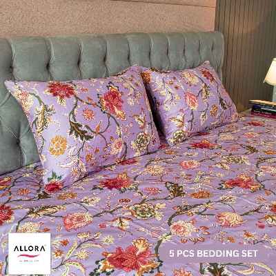 Picture of Floral Whisper Allora Comforter Bedding Set – Lavender (5Pcs Set)