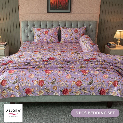 Picture of Floral Whisper Allora Comforter Bedding Set – Lavender (5Pcs Set)