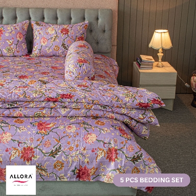 Picture of Floral Whisper Allora Comforter Bedding Set – Lavender (5Pcs Set)