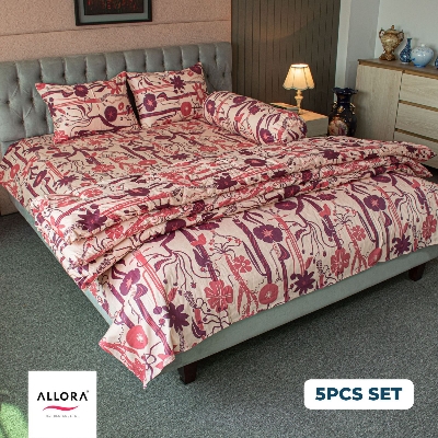 Wild Petal Allora Comforter Bedding Set – Wine (5Pcs Set) ALLORA BDonline shop bangladeshothoba.com