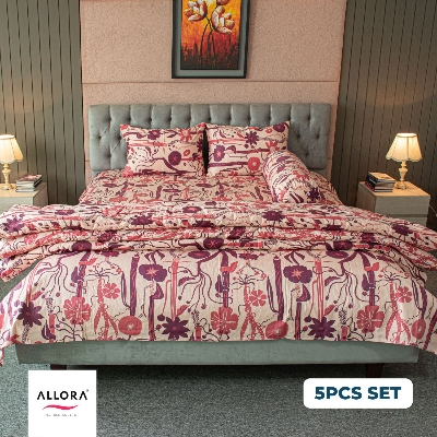 Wild Petal Allora Comforter Bedding Set – Wine (5Pcs Set) ALLORA BDonline shop bangladeshothoba.com