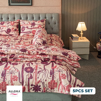 Wild Petal Allora Comforter Bedding Set – Wine (5Pcs Set) ALLORA BDonline shop bangladeshothoba.com