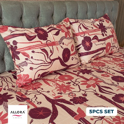 Wild Petal Allora Comforter Bedding Set – Wine (5Pcs Set) ALLORA BDonline shop bangladeshothoba.com