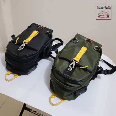 Picture of Modern Backpack with Cross Bag Facility | Modern Cross Bag | Olive Color Cross Bag | Small Backpack