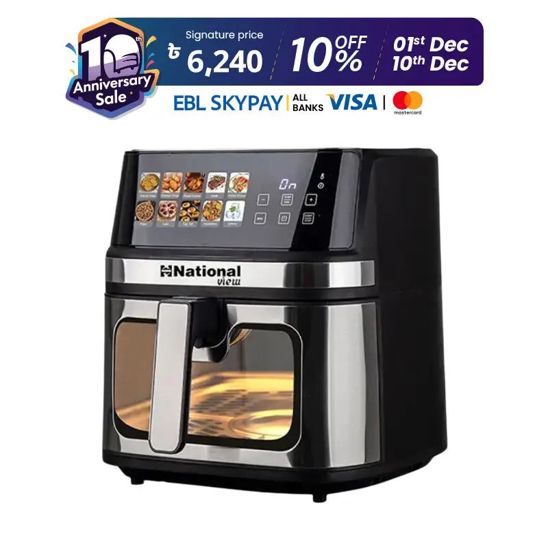 Picture of National Air Fryer 1700W with LED Display 10 Ltr Osaka, Japan Technology
