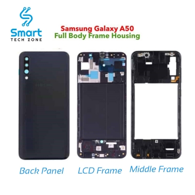 Picture of Full Body Housing For  Samsung Galaxy A10 A20 A30 A30s A50 A51 A60 A70 A10s A20s A50s Front LCD Frame Panel, Middle Bezel  Frame and Back Panel