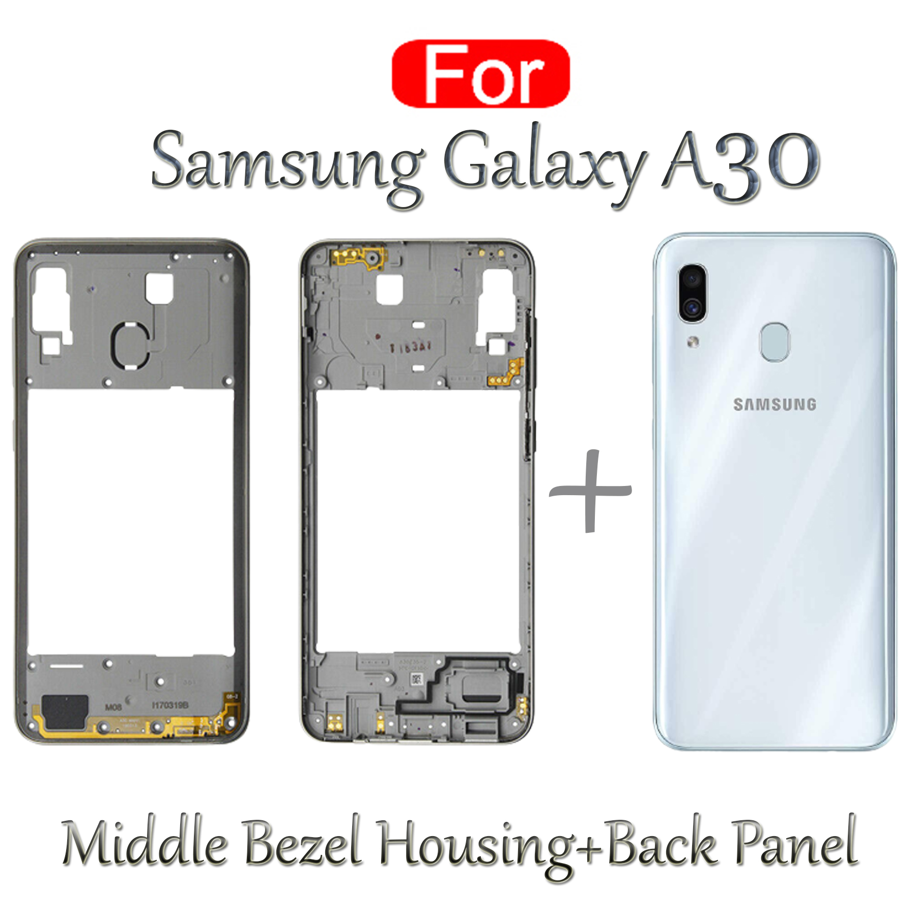 Picture of Samsung Galaxy A30 Middle Bezel Housing Frame and Back Panel Without Front LCD Frame Panel