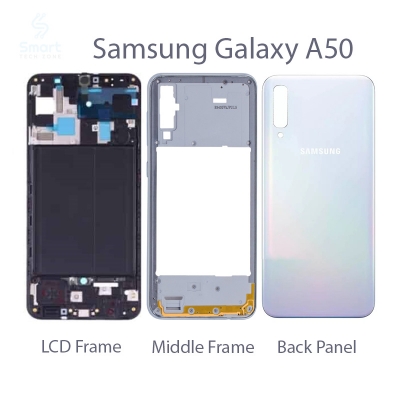 Picture of Full Body Housing Set for Samsung Galaxy A50 Includes Front LCD Frame, Middle Bezel, and Back Panel