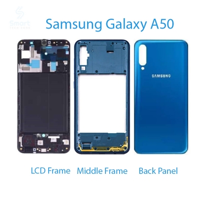 Picture of Full Body Housing Set for Samsung Galaxy A50 Includes Front LCD Frame, Middle Bezel, and Back Panel