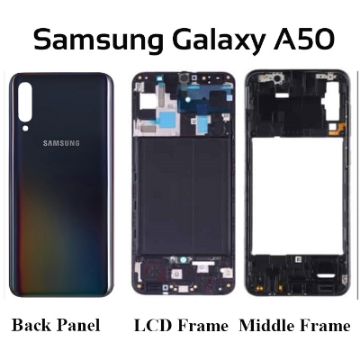 Picture of Full Body Housing Set for Samsung Galaxy A50 Includes Front LCD Frame, Middle Bezel, and Back Panel
