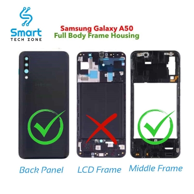 Picture of Samsung Galaxy A50 Middle Bezel Frame and Back Panel Housing Without Front LCD Panel and Camera Glass