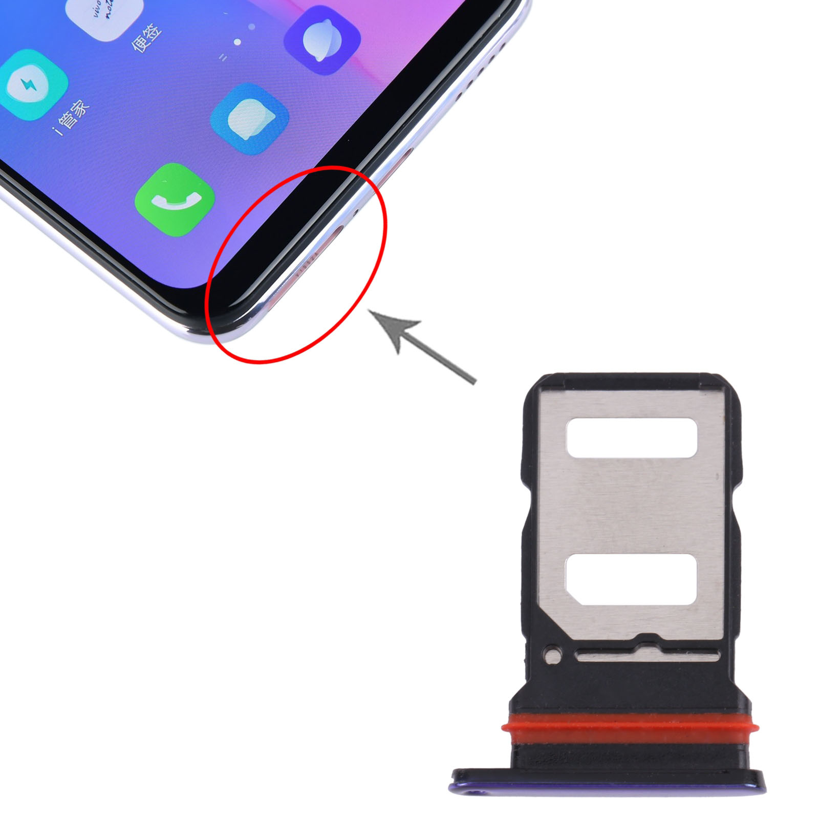 Picture of Sim Tray Holder Card Compatible with Vivo V20 Pro/Vivo S7
