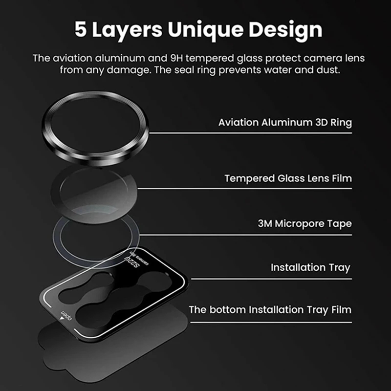 Picture of Camera Glass Lens Cover Tempered Glass Protector for Samsung Galaxy S23 Ultra 5G