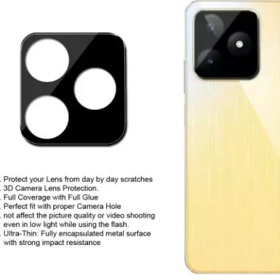 Picture of 2-in-1 Back Poly Protector and 3D Camera Glass Protector for Realme C53 Narzo N53 Lens Protector 3D Back Camera Glass Shield with Oil Resistance & Full Coverage