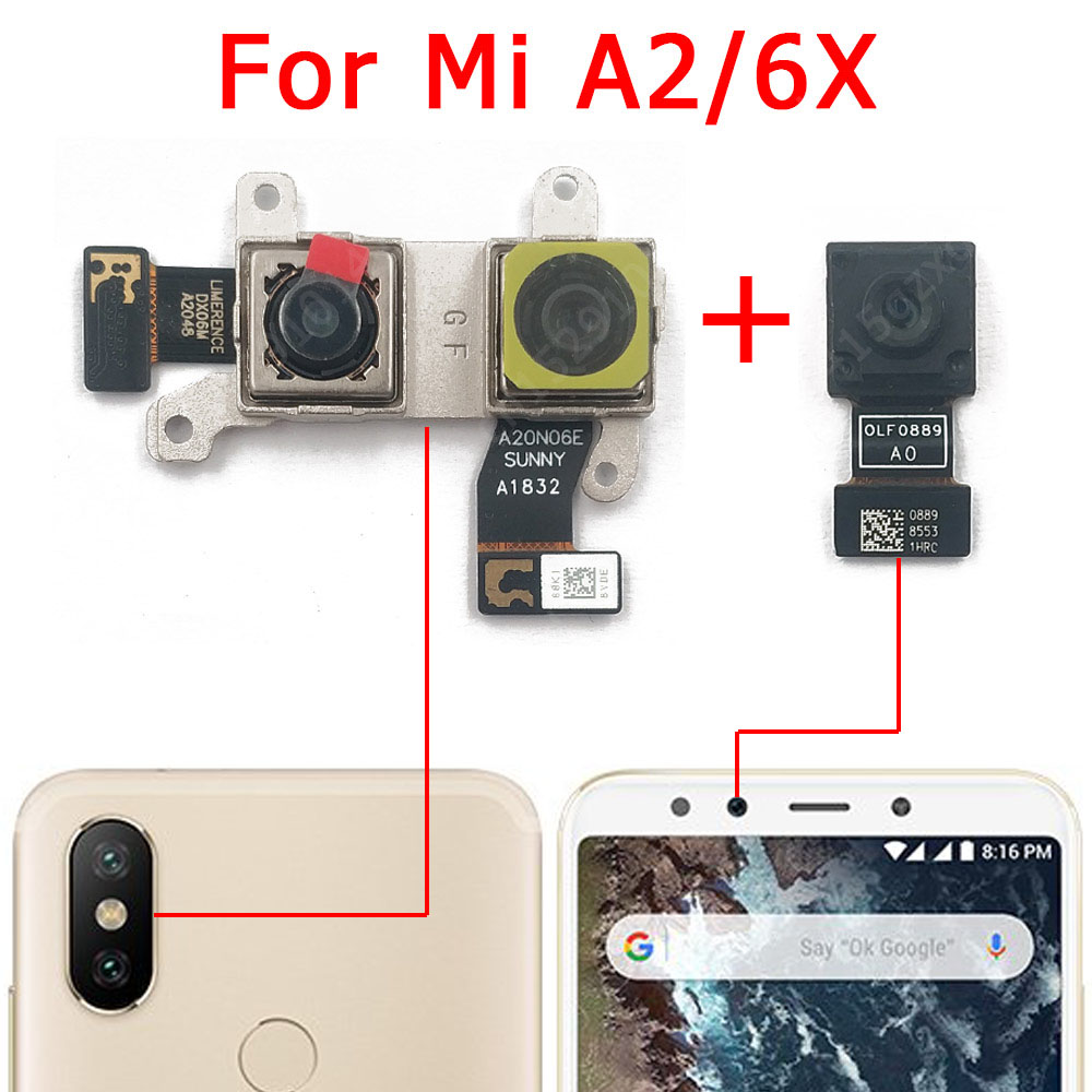 Picture of Rear Front Camera for Xiaomi Mi A2/6X Selfie Frontal Backside Repair Facing Back Camera Module Replacement Spare Parts