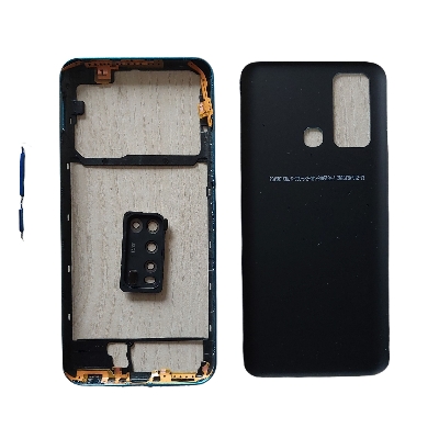 Picture of Vivo Y30/Y50 Middle Frame Bezel Cover and Back Panel With Camera Glass+Side Button Without LCD Frame Panel